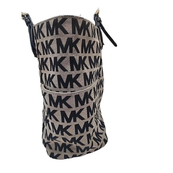 Michael Michael Kors MK Signature Khaki Canvas Tote Shoulder Bag 15X12X5 - Picture 4 of 16